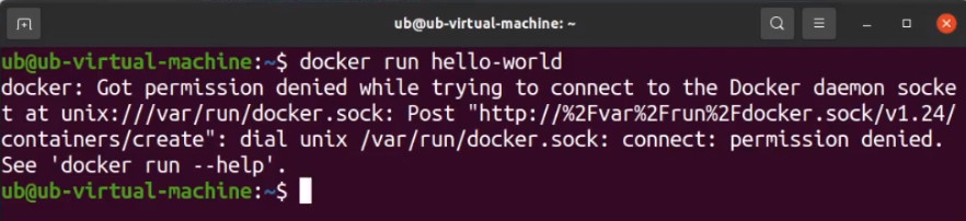 sudo docker run hello world permission denied